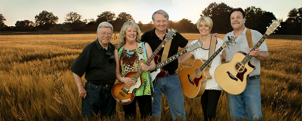 Harvest moon band in field of wheat